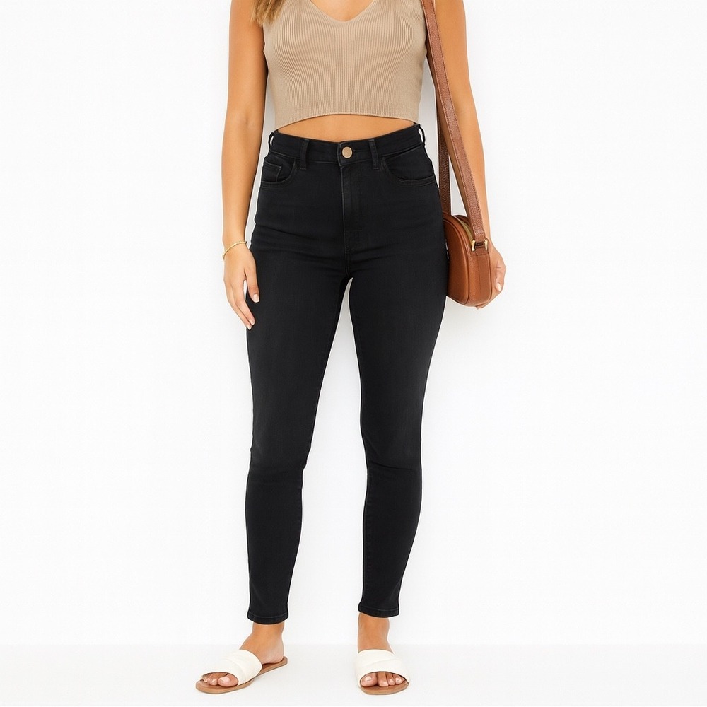 American Eagle Outfitters Super Stretch X4 Hi-Rise Jeggings Black Denim Ankle